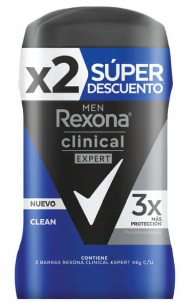 REXONA CLINICAL MEN BARRA CREMA CLEAN COMBO X 2