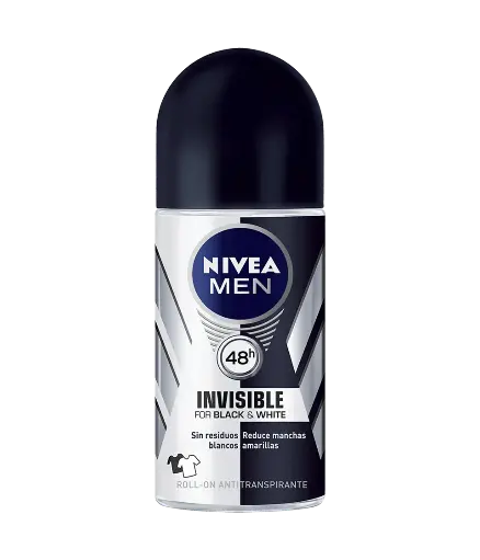 [4005900036759] NIVEA FOR MEN ROLLON INVISIBLE BLACK WHITE 50 ML