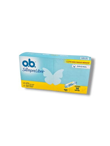 [7891010254797] TAMPONES OB-SIN APLICADOR MEDIO X 16