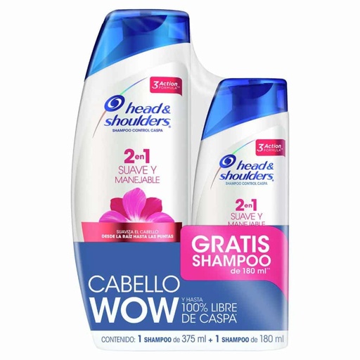[7500435126816] H&S SH SUAVE Y MANEJ 375ML+180ML PACK